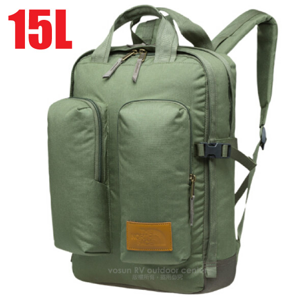 【The North Face】500D Cordura Crevasse 超輕耐磨多功能後背包15L/3G8L 葉綠✿30E010